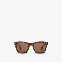 Check Square Sunglasses in Birch brown - Men | Burberry® Official