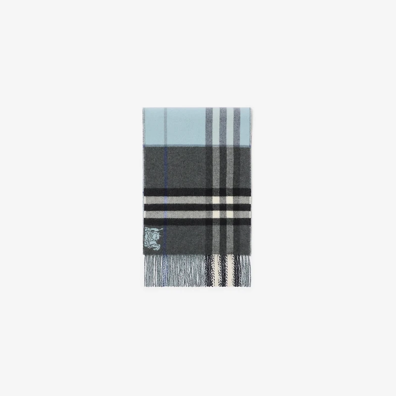 Contrast Check Cashmere Scarf in Marlborough grey/bank grey | Burberry® Official
