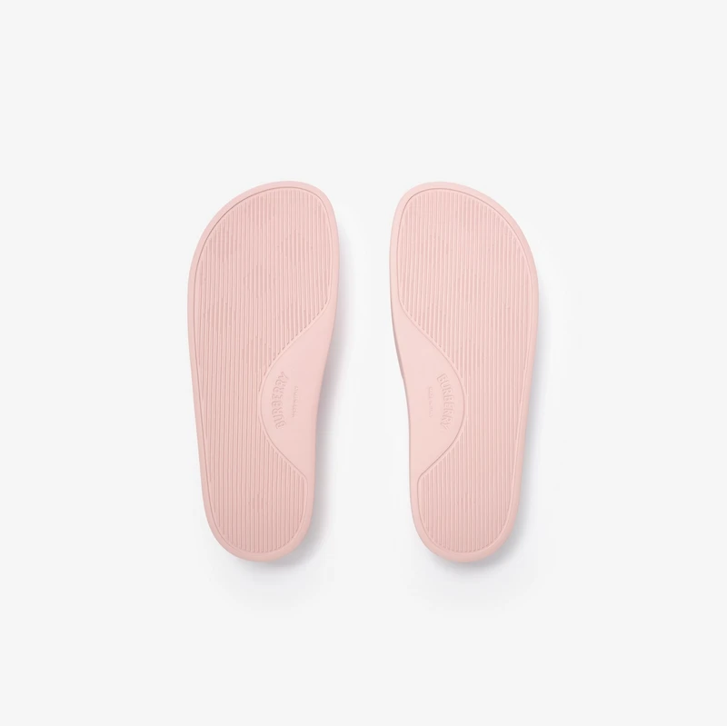 Logo Slides in Candy pink/dove beige - Women | Burberry® Official