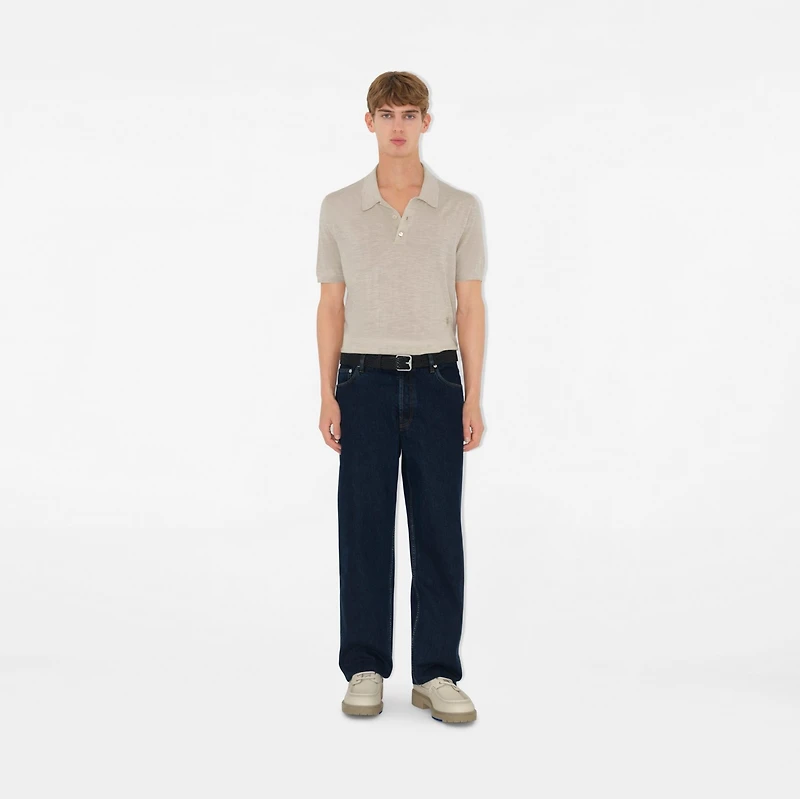 Regular Fit Jeans in Indigo blue - Men, Cotton | Burberry® Official