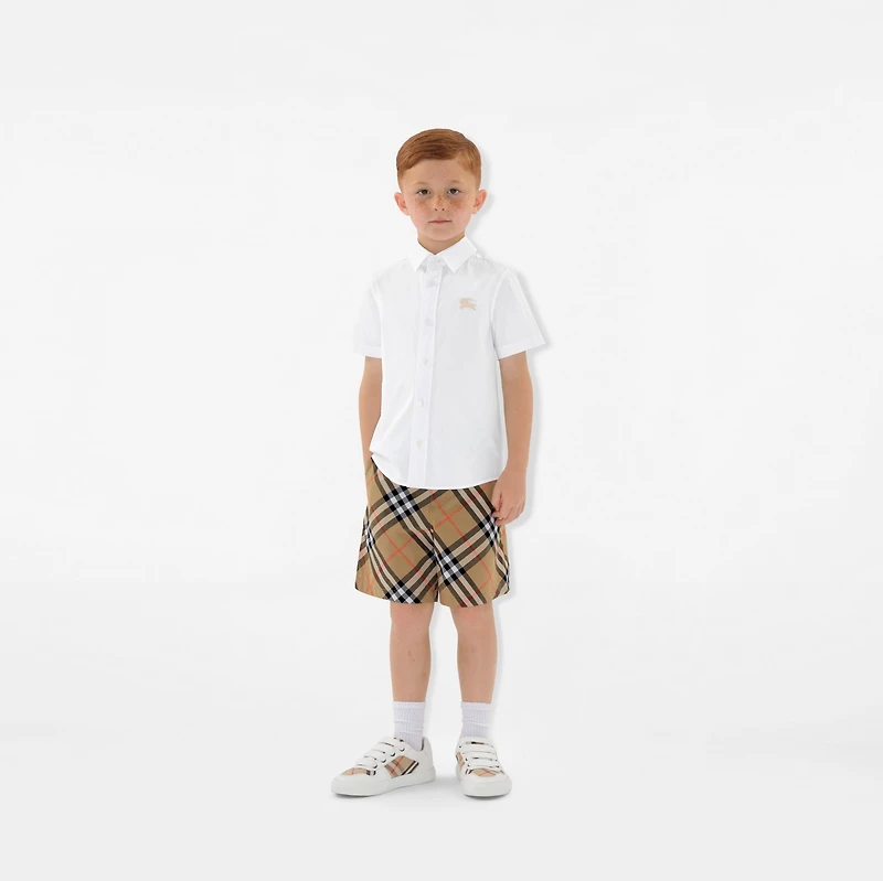 Stretch Cotton Shirt in White | Burberry® Official