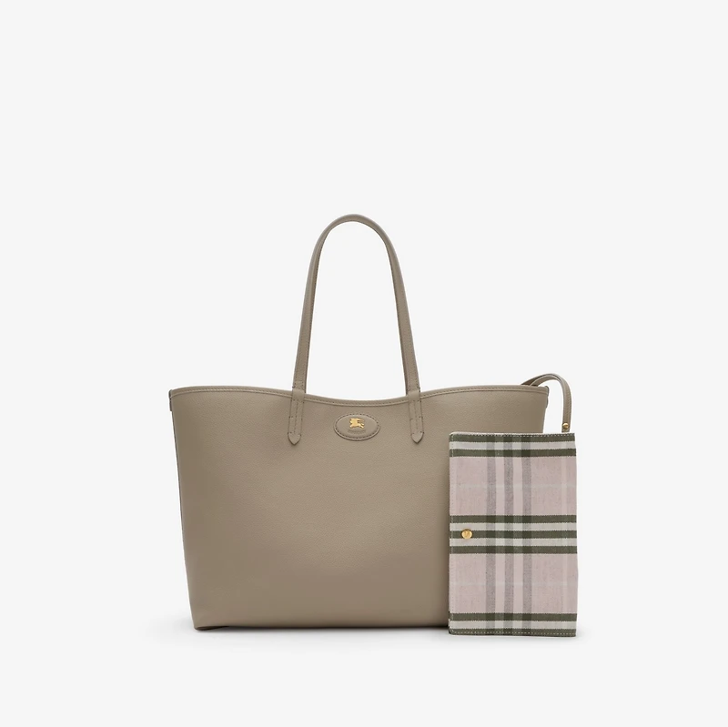 Medium Reversible Bloomsbury Tote​ in Mushroom beige/mallow pink - Women, Leather | Burberry® Official