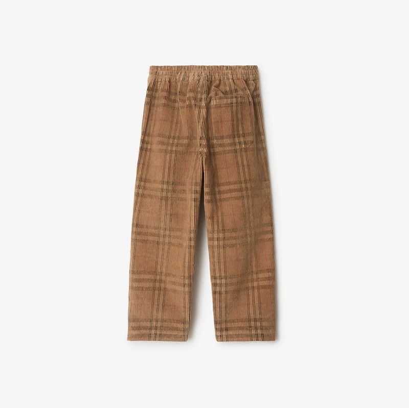 Check Corduroy Trousers in Archive beige | Burberry® Official
