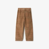 Check Corduroy Trousers in Archive beige | Burberry® Official