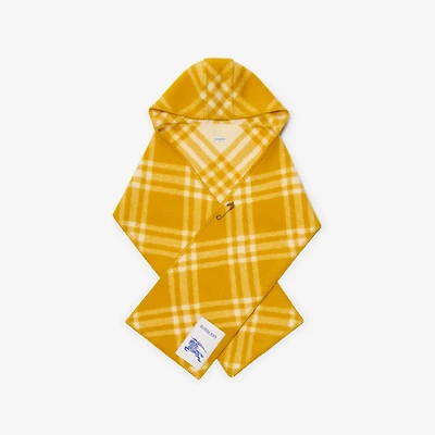 Check Wool Hooded Scarf in Pear yellow | Burberry® Official