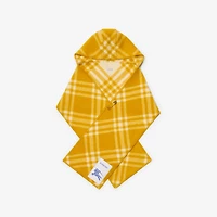 Check Wool Hooded Scarf in Pear yellow | Burberry® Official