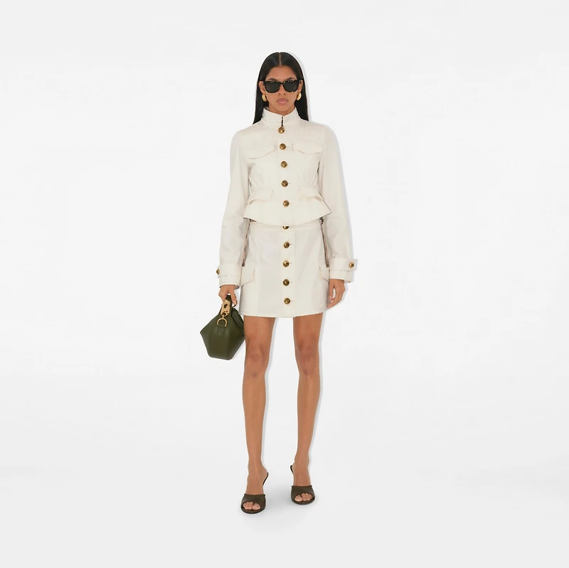 Cropped Cotton Jacket in Off white - Women | Burberry® Official