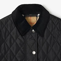 Cropped Quilted Nylon Jacket in Black/sand - Women | Burberry® Official