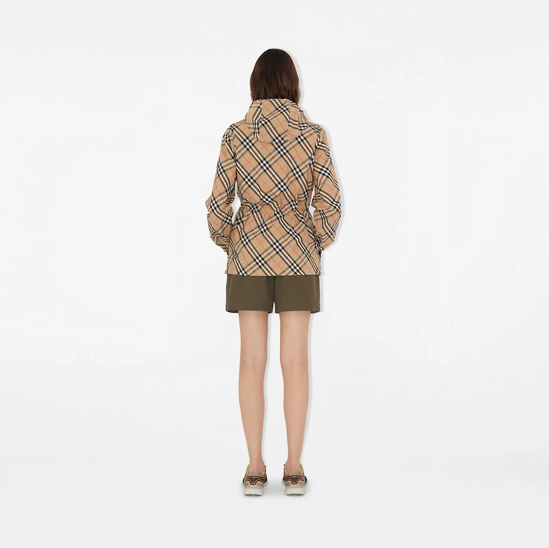 Check Lightweight Jacket in Sand - Women, Nylon | Burberry® Official