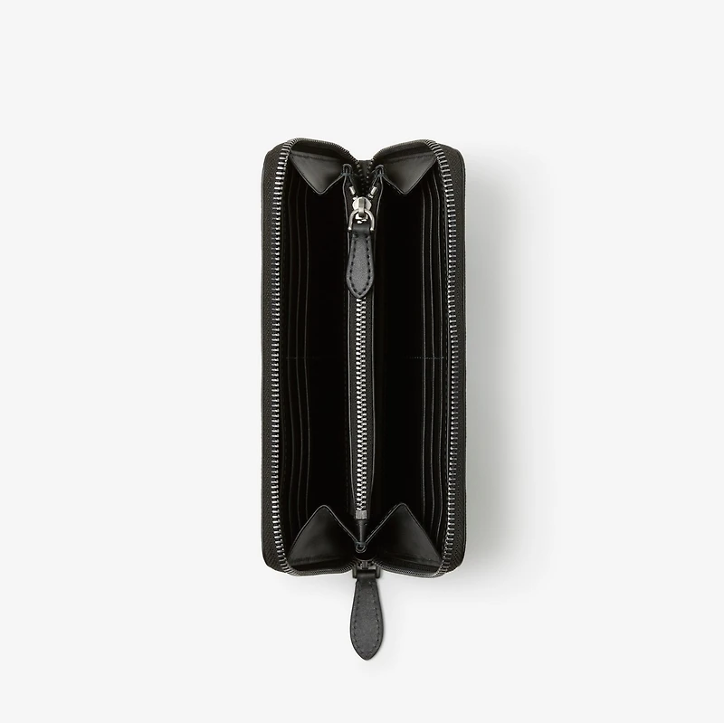 Check Zip Wallet in Charcoal - Men, Canvas | Burberry® Official