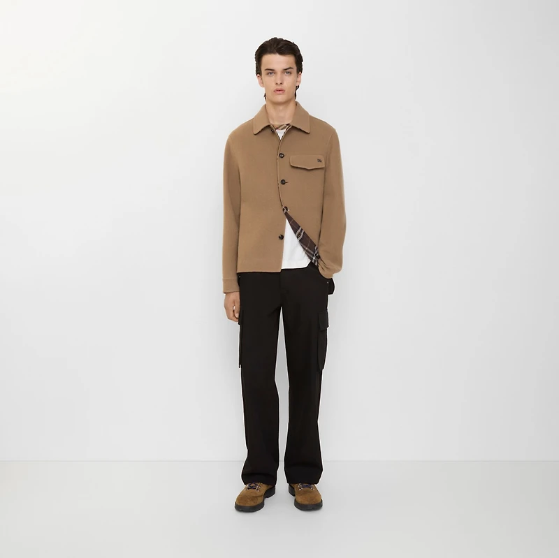 Wool Overshirt in Camel/treacle brown - Men | Burberry® Official
