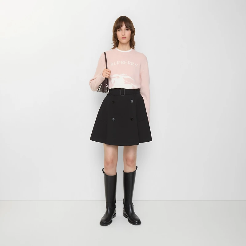 Gabardine Trench Mini Skirt in Black - Women | Burberry® Official