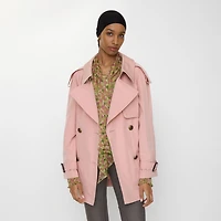 Short Lightweight Cotton Fitzrovia Trench Coat in Begonia pink - Women | Burberry® Official