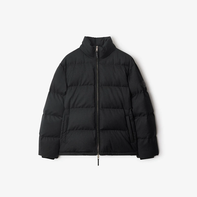Wool Snowdon Puffer Jacket in Charcoal grey - Men | Burberry® Official