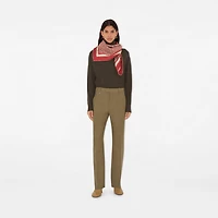 B Charm Silk Scarf in Geranium | Burberry® Official