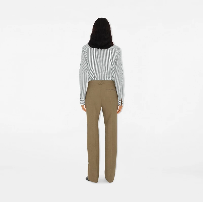 Wool Tailored Trousers in Linden/mountain - Women | Burberry® Official