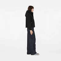 Cropped Quilted Nylon Hooded Jacket in Black - Women | Burberry® Official