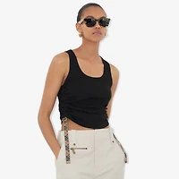 Festival Cotton Blend Tank Top in Black - Women | Burberry® Official