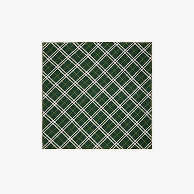 Check Silk Scarf in Dark fern | Burberry® Official