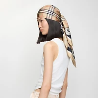 Check Silk Scarf in Sand | Burberry® Official