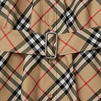 Check Cotton Shirt Dress in Sand - Women | Burberry® Official