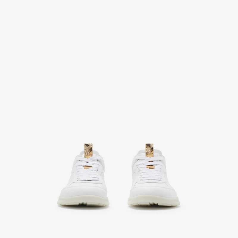 Leather Matrix Sneakers in Optic white - Men | Burberry® Official
