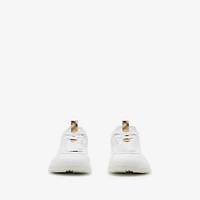 Leather Matrix Sneakers in Optic white - Men | Burberry® Official