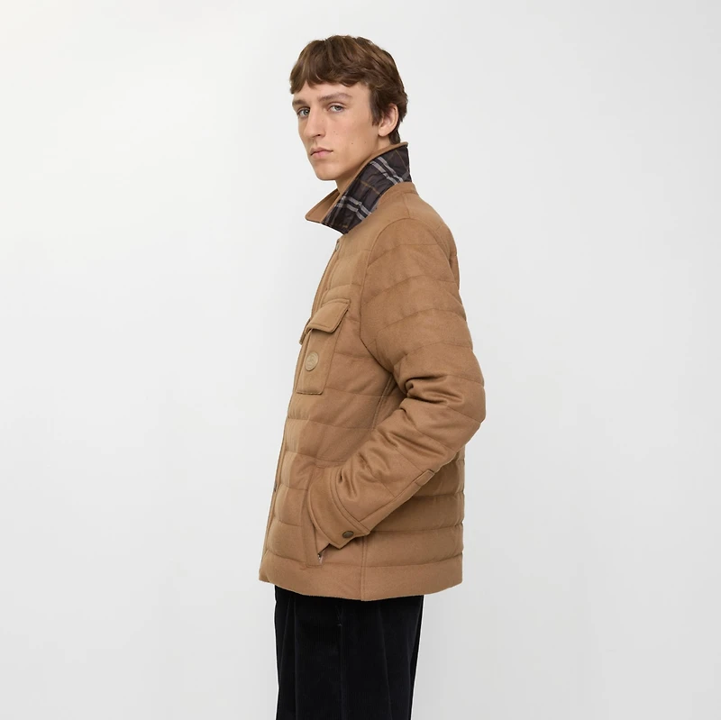 Cashmere Padded Overshirt in Camel - Men | Burberry® Official