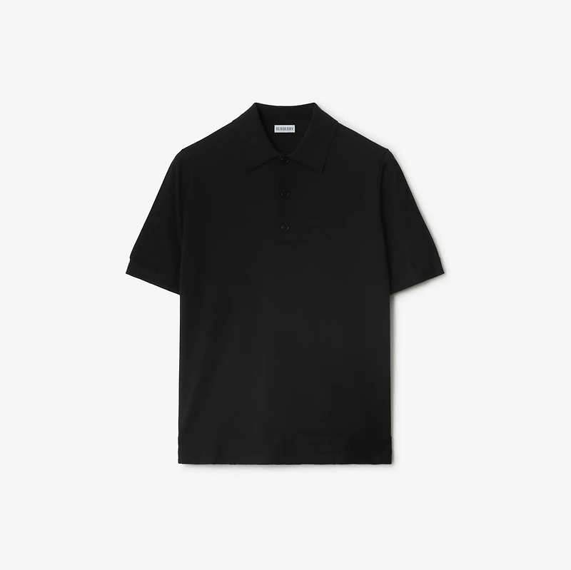 Cotton Polo Shirt in Black - Men | Burberry® Official