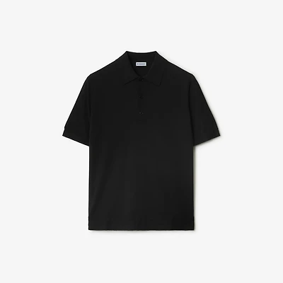 Cotton Polo Shirt in Black - Men | Burberry® Official