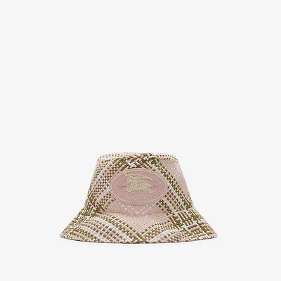 Knight Stamp Raffia-effect Bucket Hat in Mallow pink - Men | Burberry® Official