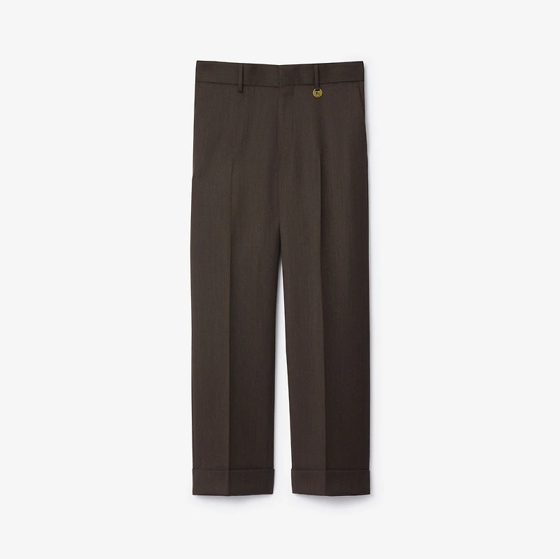 Wool Tailored Trousers in Carbon grey/dark mink - Men | Burberry® Official