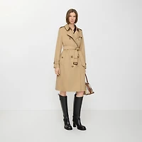 Long Kensington Heritage Trench Coat in Honey - Women, Cotton Gabardine | Burberry® Official