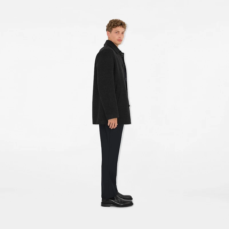 Short Wool Car Coat in Charcoal grey - Men | Burberry® Official