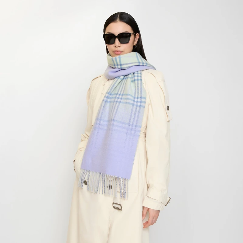 Gradient Check Cashmere Scarf in Seafoam green | Burberry® Official