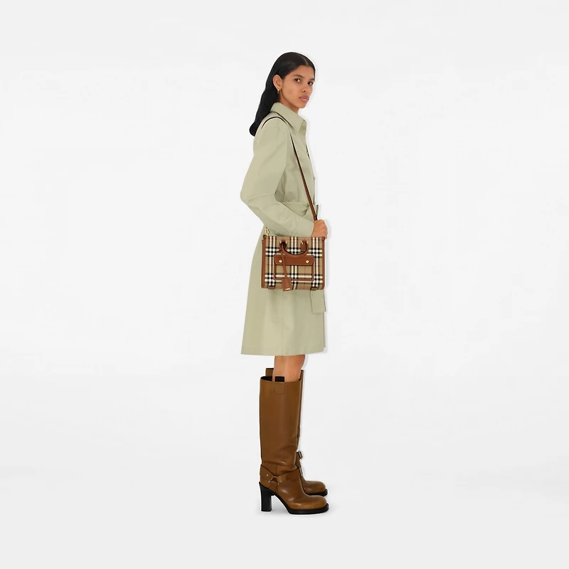 Mini Freya Tote in Archive beige/briar brown - Women | Burberry® Official