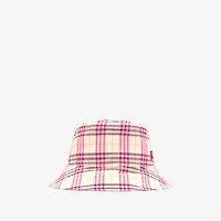 Check Cotton Bucket Hat in Aubergine purple - Children | Burberry® Official