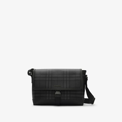 City Check Messenger Bag in Iron grey - Men, Technical, Cotton | Burberry® Official