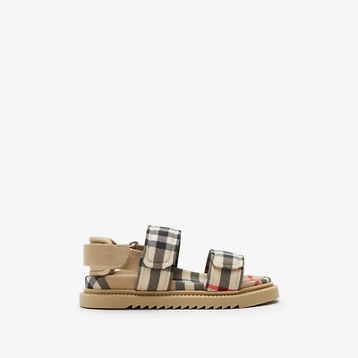 Check Sandals in Archive beige