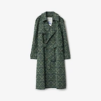 Long Baroque Viscose Blend Trench Coat in Vine green - Men | Burberry® Official