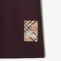 Check Label Cotton T-shirt in Wine red - Men | Burberry® Official