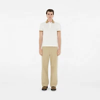 Logo Collar Cotton Polo Shirt in Chalk white - Men | Burberry® Official