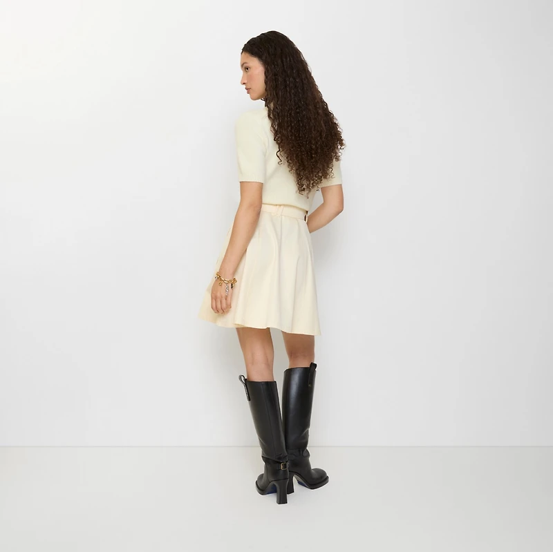 Gabardine Trench Mini Skirt in Ceramic white - Women | Burberry® Official