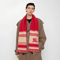 EKD Striped Wool Scarf in Crayon red | Burberry® Official