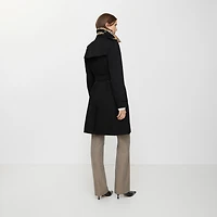 Mid-length Kensington Heritage Trench Coat in Black - Women, Cotton Gabardine | Burberry® Official