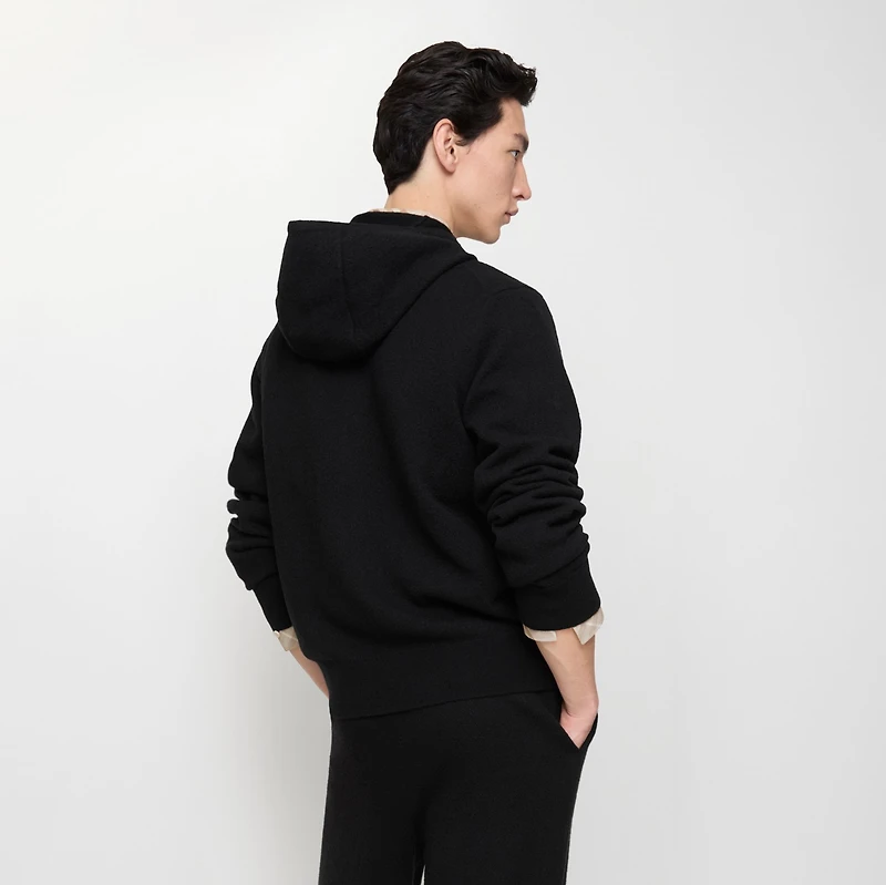 Wool Zip Hoodie in Black - Men, Cashmere | Burberry® Official