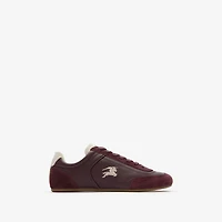 Leather Knight Runner Sneakers in Vineyard red/dove beige - Women | Burberry® Official