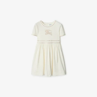 Crystal EKD Cotton Dress in Salt white | Burberry® Official