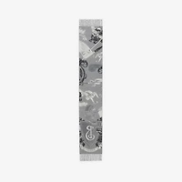 Etched Knight Cashmere Scarf in Monochrome | Burberry® Official