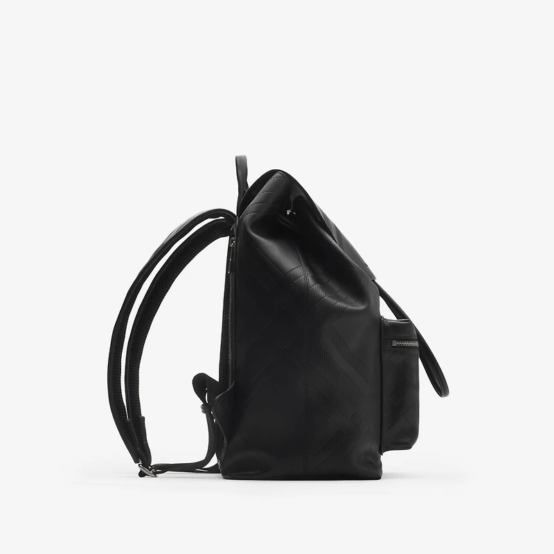 Embossed Check Backpack in Black - Men | Burberry® Official